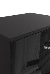 FWStyle 3 Drawer Chest Of Drawers Gloss Black - thumbnail 4