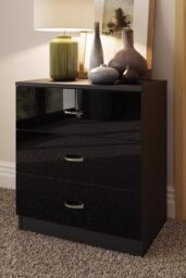 FWStyle 3 Drawer Chest Of Drawers Gloss Black - thumbnail 2