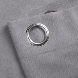 Luxury Living Velvet Chenille Eyelet Curtains Ready Made Pair in Silver - Size: 142 cm width x 183 cm drop - thumbnail 5