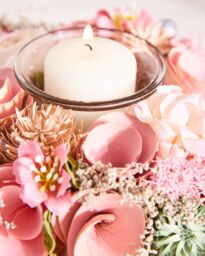 Dibor Set of 2 Floral Pink Table Decoration Candle Holders Dia16cm - Size: Small - thumbnail 5