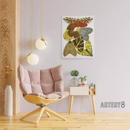 "Artery8 Vintage Butterfly Illustration Canvas Wall Art Print Eugene Seguy - Size: W18"" x H24""" - thumbnail 3