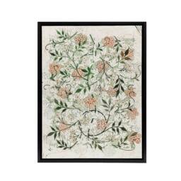 "Artery8 Wild Jasmine Floral Pattern Framed Canvas Wall Art Print William Morris in White - Size: W12"" x H16""" - thumbnail 1