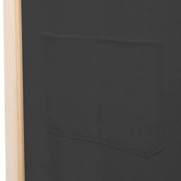 Berkfield Home 5-Panel Room Divider Grey 200x170x4 cm Fabric - Size: 200 x 170 x 4 cm - thumbnail 7