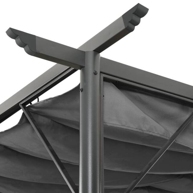 Berkfield Home Pergola with Retractable Roof Anthracite 3x3 m Steel 180 g/m ² in Black - image 1