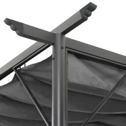 Berkfield Home Pergola with Retractable Roof Anthracite 3x3 m Steel 180 g/m ² in Black - thumbnail 1