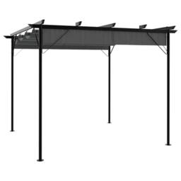 Berkfield Home Pergola with Retractable Roof Anthracite 3x3 m Steel 180 g/m ² in Black - thumbnail 2
