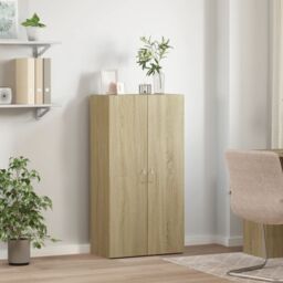 Berkfield Home File Cabinet Sonoma Oak 60x32x115 cm Engineered Wood in Brown - Size: 60 x 32 x 115 cm - thumbnail 3