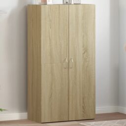 Berkfield Home File Cabinet Sonoma Oak 60x32x115 cm Engineered Wood in Brown - Size: 60 x 32 x 115 cm - thumbnail 1