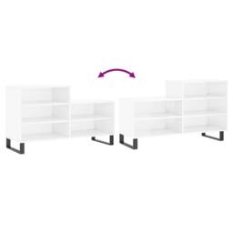 Berkfield Home Shoe Cabinet High Gloss White 102x36x60 cm Engineered Wood - Size: 102 x 36 x 60 cm - thumbnail 7