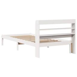 Berkfield Home Beautiful Bed Frame without Mattress White 90x190 cm Single Solid - thumbnail 6