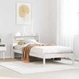 Berkfield Home Beautiful Bed Frame without Mattress White 90x190 cm Single Solid - thumbnail 2
