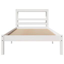 Berkfield Home Beautiful Bed Frame without Mattress White 90x190 cm Single Solid - thumbnail 4