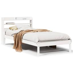 Berkfield Home Beautiful Bed Frame without Mattress White 90x190 cm Single Solid - thumbnail 3