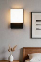 Living and Home Outdoor Waterproof LED Wall Light in Black - thumbnail 1