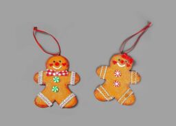 Christmas Tree Hanging Decorations Traditional Gingerbread Cookie Couple Man & Lady Xmas Tree Wall 12pcs Set