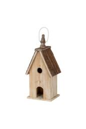 KDMD Large Rustic Birdhouse - Weathered Garden Bird Shelter & Decor in Brown - thumbnail 1