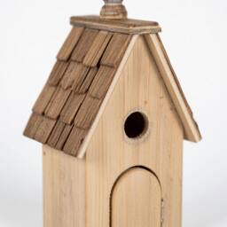 KDMD Large Rustic Birdhouse - Weathered Garden Bird Shelter & Decor in Brown - thumbnail 2