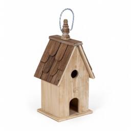 KDMD Large Rustic Birdhouse - Weathered Garden Bird Shelter & Decor in Brown - thumbnail 3