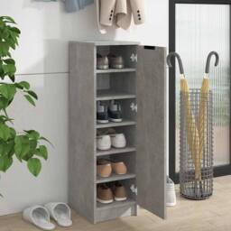 Berkfield Home Shoe Cabinet Concrete Grey 30x35x100 cm Engineered Wood - Size: 30 x 35 x 100 cm - thumbnail 3