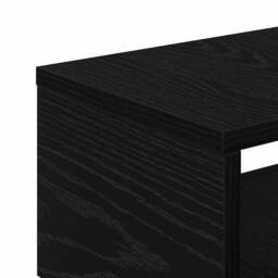 Berkfield Home Narrow Bathroom Cabinet with Wheels Black Oak Engineered Wood - thumbnail 9