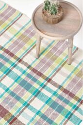 Homescapes Wilson Handwoven Tartan Cotton Rug - Size: 150 cm x 240 cm - thumbnail 1
