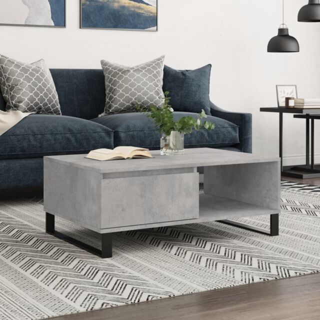 Berkfield Home Coffee Table Concrete Grey 90x60x35 cm Engineered Wood - Size: 90 x 60 x 35 cm - image 1