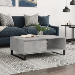 Berkfield Home Coffee Table Concrete Grey 90x60x35 cm Engineered Wood - Size: 90 x 60 x 35 cm