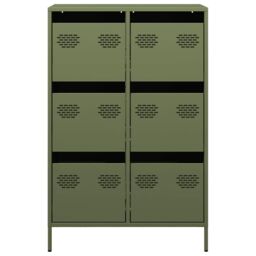 Berkfield Home Highboard Olive Green 68x39x101.5 cm Steel - thumbnail 5