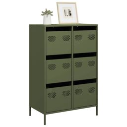 Berkfield Home Highboard Olive Green 68x39x101.5 cm Steel