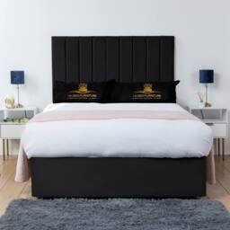 UK Bed Furniture Ashford Divan Bed with 4 Drawers & 26 Inch headboard in Black - Size: King - thumbnail 2