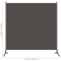 Berkfield Home 1-Panel Room Divider Anthracite 175x180 cm in Black - thumbnail 5