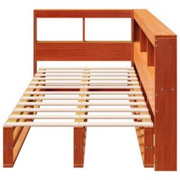 Berkfield Home Bookcase Bed without Mattress Wax Brown 90x190cm Solid Wood Pine - Size: 90x190 cm - thumbnail 5