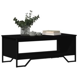 Berkfield Home Coffee Table Black 100x51x40 cm Engineered Wood - Size: 100 x 51 x 40 cm - thumbnail 4