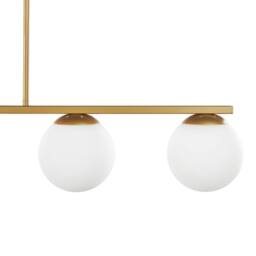Wyld and Coco Glamour Design 5 Light Pendant Lamp Gold 62 cm White Glass Globe - thumbnail 4