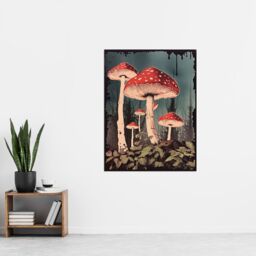 "Artery8 Vintage Fly Agaric Fairy Mushroom Toadstool Earthy Aesthetic Kitchen Extra Large XL Wall Art Poster Print - Size: W24"" x H32""" - thumbnail 4