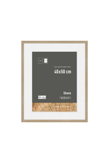 nielsen Skava 40 x 50cm Wooden Picture Frame With 30x40cm Mount & Glass Front in Light Oak - Size: 40 x 50 cm - image 1