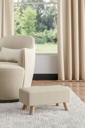 Living and Home 57cm W Beige Rectangular Tofu-shaped Footstool - thumbnail 2