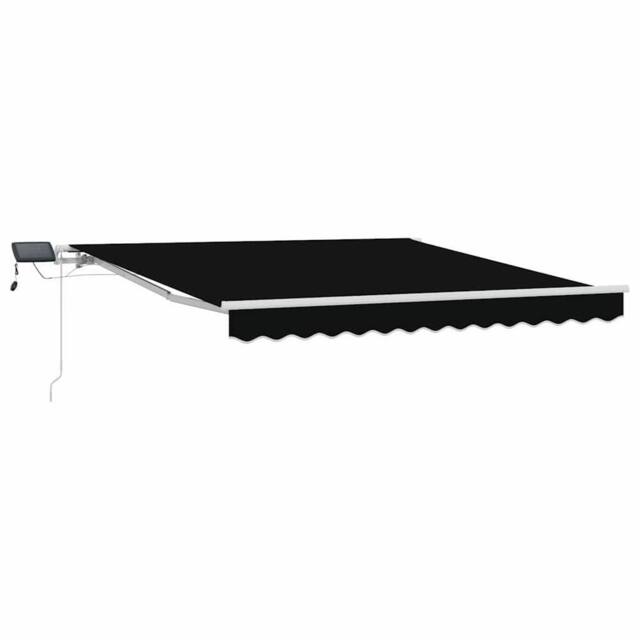Berkfield Home Manual Retractable Awning with LED Black 300x250 cm - image 1