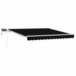Berkfield Home Manual Retractable Awning with LED Black 300x250 cm - thumbnail 1