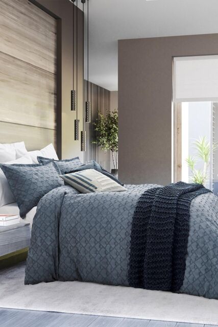Nalu Nicole Scherzinger 'Kona' Cotton Duvet Cover in Blue - Size: Double - image 1