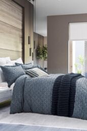 Nalu Nicole Scherzinger 'Kona' Cotton Duvet Cover in Blue - Size: Double - thumbnail 1