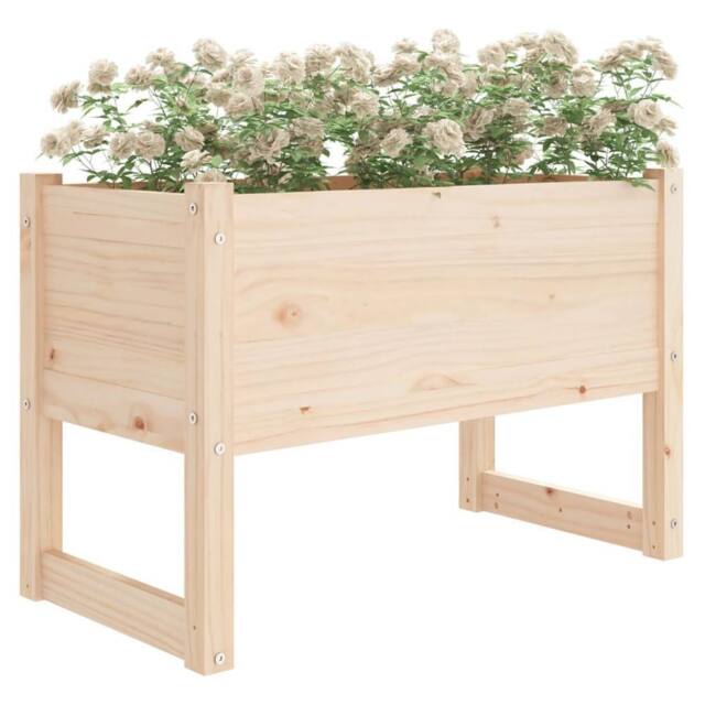 Berkfield Home Planter 78x40x52 cm Solid Wood Pine in Natural - Size: 78 x 40 x 52 cm - image 1