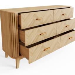 GFW Axel 6 Drawer Chest in Light Oak - thumbnail 6