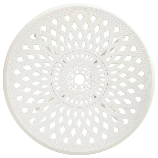 Berkfield Home Garden Table White 78x78x72 cm Cast Aluminium - Size: 78 x 78 x 72 cm - image 1