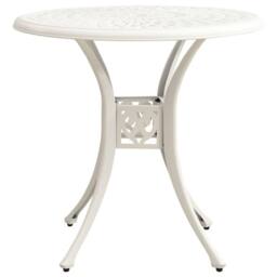 Berkfield Home Garden Table White 78x78x72 cm Cast Aluminium - Size: 78 x 78 x 72 cm - thumbnail 3