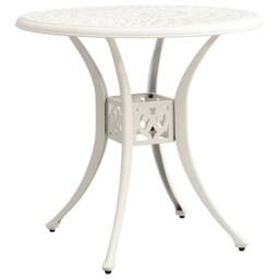 Berkfield Home Garden Table White 78x78x72 cm Cast Aluminium - Size: 78 x 78 x 72 cm - thumbnail 2
