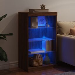 Berkfield Home Sideboard with LED Lights Brown Oak 60.5x37x100 cm - thumbnail 4