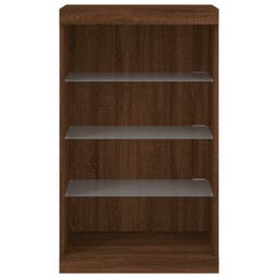 Berkfield Home Sideboard with LED Lights Brown Oak 60.5x37x100 cm - thumbnail 6
