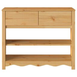 "Berkfield Home Console Table ""DRAMMEN"" 89, 5x37x73 cm Solid Wood Pine in Brown - Size: 5 x 37 x 73 cm" - thumbnail 7