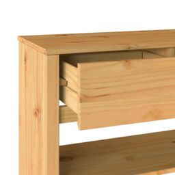 "Berkfield Home Console Table ""DRAMMEN"" 89, 5x37x73 cm Solid Wood Pine in Brown - Size: 5 x 37 x 73 cm" - thumbnail 9